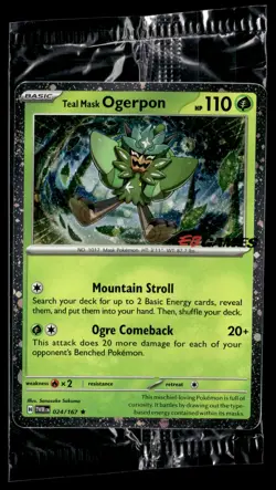 Teal Mask Ogerpon 024/167 EB Games Promo Twilight Masquerade Rare Pokemon - Image 1