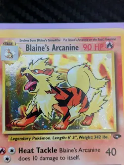 Pokemon Blaine's Arcanine 1/132 Holo Rare Pokemon TCG 2000 Gym Challenge Card - Image 2