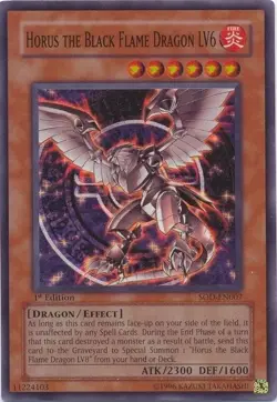 Horus the Black Flame Dragon LV6 - SOD-EN007 - Super Rare - Unlimited Edition - - Image 1