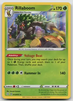Pokemon Card Rillaboom Holo Rare Shining Fates 013/072 - Image 1