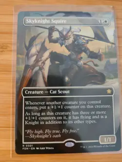 MTG Skyknight Squire (Borderless) Foundations M/NM Free UK P&P - Image 1