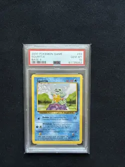 Pokemon Game 2000 Squirtle 093/130 Base Set 2 PSA10!! Schiggy - Image 1