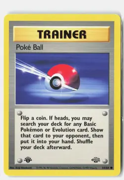 Poke Ball 64/64 Common Jungle Pokemon 1st Edition Lightly Played Keiji Kinebuchi - Image 1