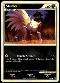 Stunky 69/90 Common HGSS Undaunted Pokemon LP - Image 1