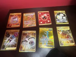 Pokemon Card Lot: 8 GOLD POKEMON CARD LOT LP-NM ENLGISH - Image 1