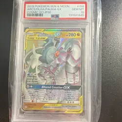 Pokemon Cosmic Eclipse Arceus & Dialga & Palkia GX 156/236 Holo PSA 10 - Image 1