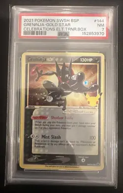 Pokemon TCG Greninja Gold Star SWSH144 Promo Holo Celebrations PSA 7 - Image 1