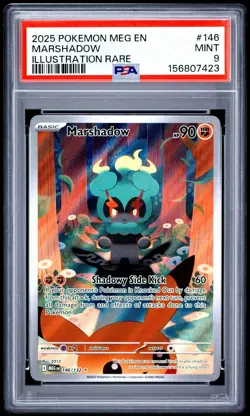 2025 Pokemon Mega Evolutions - Marshadow Illustration Rare No. 146 PSA 9 - Image 1