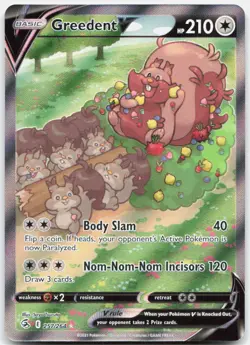 Pokemon TCG Greedent V (Alternate Full Art) Fusion Strike Ultra Rare 257/264 - Image 1