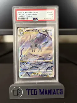 Pokemon Glaceon VSTAR GG40/GG70 PSA Graded 9 Mint Crown Zenith - Image 1