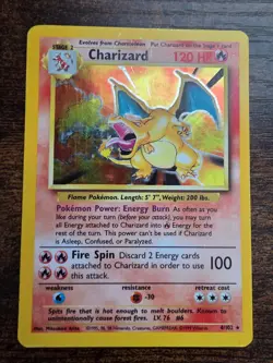 Charizard 4/102 Base Set Rare Holo Pokemon Card 1999 - Played - Image 3