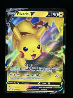 PIKACHU V 043/185 Vivid Voltage Rare Pokemon Card - Image 1