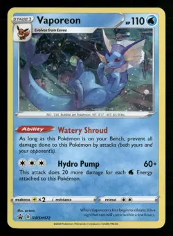 Vaporeon - SWSH072 SWSH: Sword & Shield Promo Cards Pokemon TCG Holo - Image 1