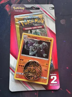 Pokemon 2x Mini Booster Packs + Machamp Promo + Coin - (Sun and Moon x2) B - Image 1