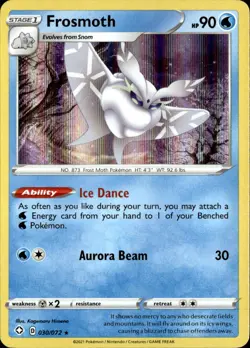 Frosmoth 030/072 Holo Rare Shining Fates Pokemon Holo Lightly Played - Image 1