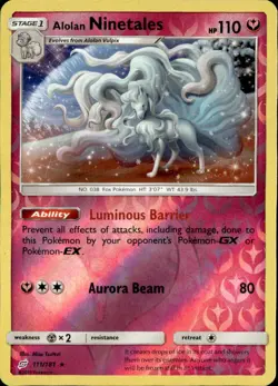 Alolan Ninetales 111/181 Holo Rare Team Up Pokemon Reverse Holo Near Mint - Image 1