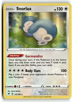 Snorlax 131/185 Holo Rare Vivid Voltage Pokemon Holo Near Mint - Image 1