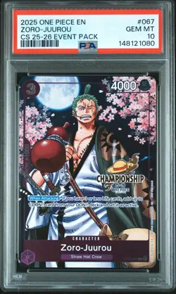 2025 ONE PIECE CHAMP 2025-26 EVENT PACK #067 ZORO-JUUROU PSA 10 - Image 1