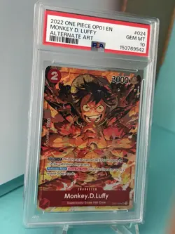 ONE PIECE OP01 MONKEY D. LUFFY ALT ART OP01-024 PSA10 - ENGLISH - ROMANCE DAWN - Image 1