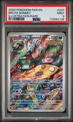 BRUTE BONNET #207 PSA 9 • 2023 POKEMON PAR EN-PARADOX RIFT ILLUSTRATION RARE - Image 1