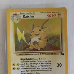 Pokemon Raichu 14/62 Fossil Holo Rare 90 HP Stage 1 1999 Wizards English - Image 1
