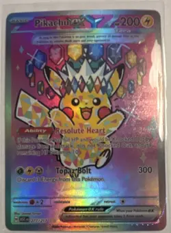 Pokemon Pikachu ex 219/191 Full Art Ultra Rare EX Holo Sv08 Surging Sparks Card - Image 1