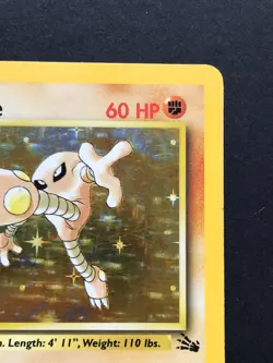 Hitmonlee 7/62 Fossil Holo - Vintage Pokemon Card WOTC 1999 – Played - Image 3