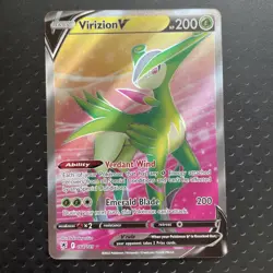 Virizion V 164/189 Astral Radiance Full Art Ultra Rare Holo Pokemon Card NM - Image 1