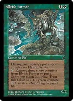 ELVISH FARMER Fallen Empires MTG Green Creature LP MP - Image 1
