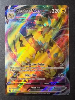 Zeraora VMAX 054/159 NM Crown Zenith Holo VMAX Rare Pokemon - Image 1