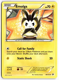 Pokemon TCG Emolga 49/113 BW Legendary Treasures Regular - Image 1
