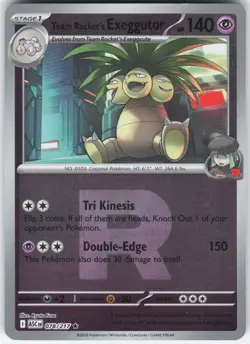 TEAM ROCKET'S EXEGGUTOR (TEAM ROCKET) 078/217 RARE ASCENDED HEROES POKEMON NM - Image 1