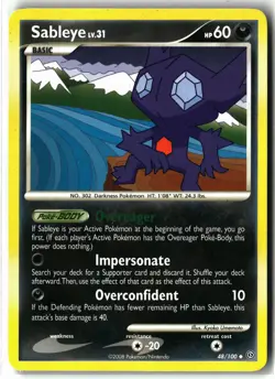 Sableye ⭐ 48/100 Uncommon Stormfront 2008 Pokemon NM - Image 1