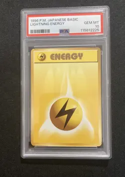 Pokemon 1996 Japanese Basic base Lightning Energy Gem PSA 10 - Image 1