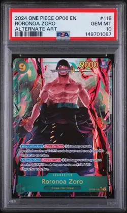 PSA 10 Roronoa Zoro OP06-118 Alternate Art SEC One Piece OP06 English GEM MINT - Image 1