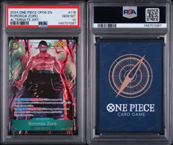 PSA 10 Roronoa Zoro OP06-118 Alternate Art SEC One Piece OP06 English GEM MINT - Image 3