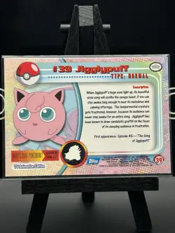 Jigglypuff Wigglytuff Non Holo Blue Logo 1999 Topps TV Series 1 Pokemon Cards - Image 5
