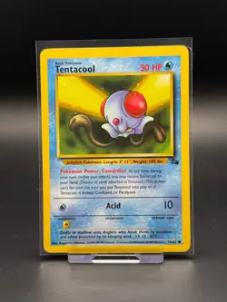 Tentacool 56/62 Fossil LP Pokemon Card TCG Vintage WOTC - Image 1