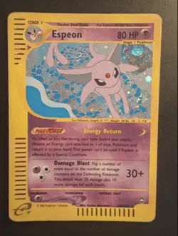 Pokemon Card-Espeon-Aquapolis-Holo-H9/H32-ENG-PL - Image 1