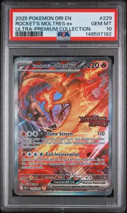 Team Rocket's Moltres EX 229/182 Ultra-premium Collection Pokemon PSA 10 - Image 1