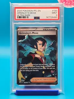 PSA 9 - 2025 POKEMON PFL EN-PHANTASMAL FLAMES 120 GRIMSLEY'S MOVE ULTRA RARE - Image 1