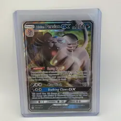 Pokemon Card Alolan Persian GX 129/236 Cosmic Eclipse Half Art Ultra Rare NM - Image 1