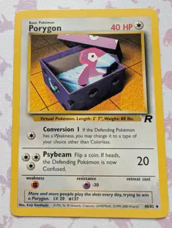 Porygon 48/82 HP Team Rocket English Pokemon Card TCG - Image 1