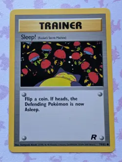 Pokemon TCG Sleep! Team Rocket 79/82 Unlimited Common Card WOTC - Image 1