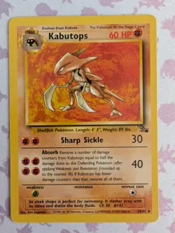 Pokemon Card - Kabutops Fossil 24/62 Rare - Image 1