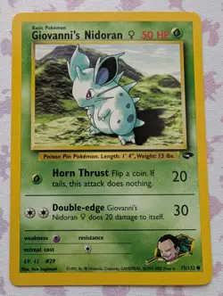 Pokemon Gym Challenge Giovanni's Nidoran 75/132 Common Vintage - Image 1