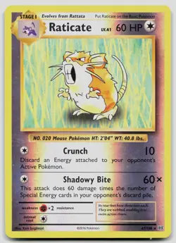 Raticate 67/108 Evolutions Reverse Holo Pokemon NM - Image 1