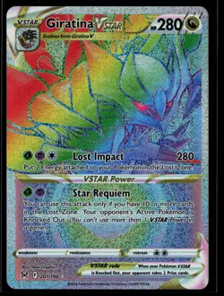 Giratina VSTAR 201/196 Lost Origin Rare Rainbow Pokemon - Image 1