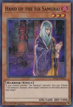 Yugioh - Hand of the Six Samurai (Super Rare) (1st Edition) - SPWA-EN042 (P) - Image 1