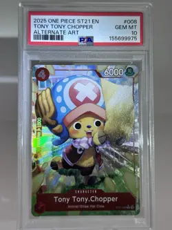 PSA 10 2025 ONE PIECE STARTER DECK ST21-ALT ART #008 TONY TONY CHOPPER - Image 1